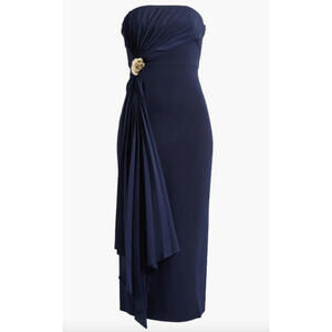 NEW, Acler Whitnell Strapless Draped Cocktail Dress Navy Size 12 #MD1118